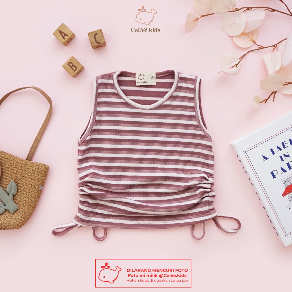 Celvekids - Top Yumi Atasan Anak Perempuan Korean Style Bahan Knit Usia 1-8th