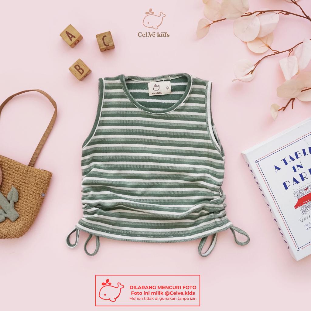 Celvekids - Top Yumi Atasan Anak Perempuan Korean Style Bahan Knit Usia 1-8th