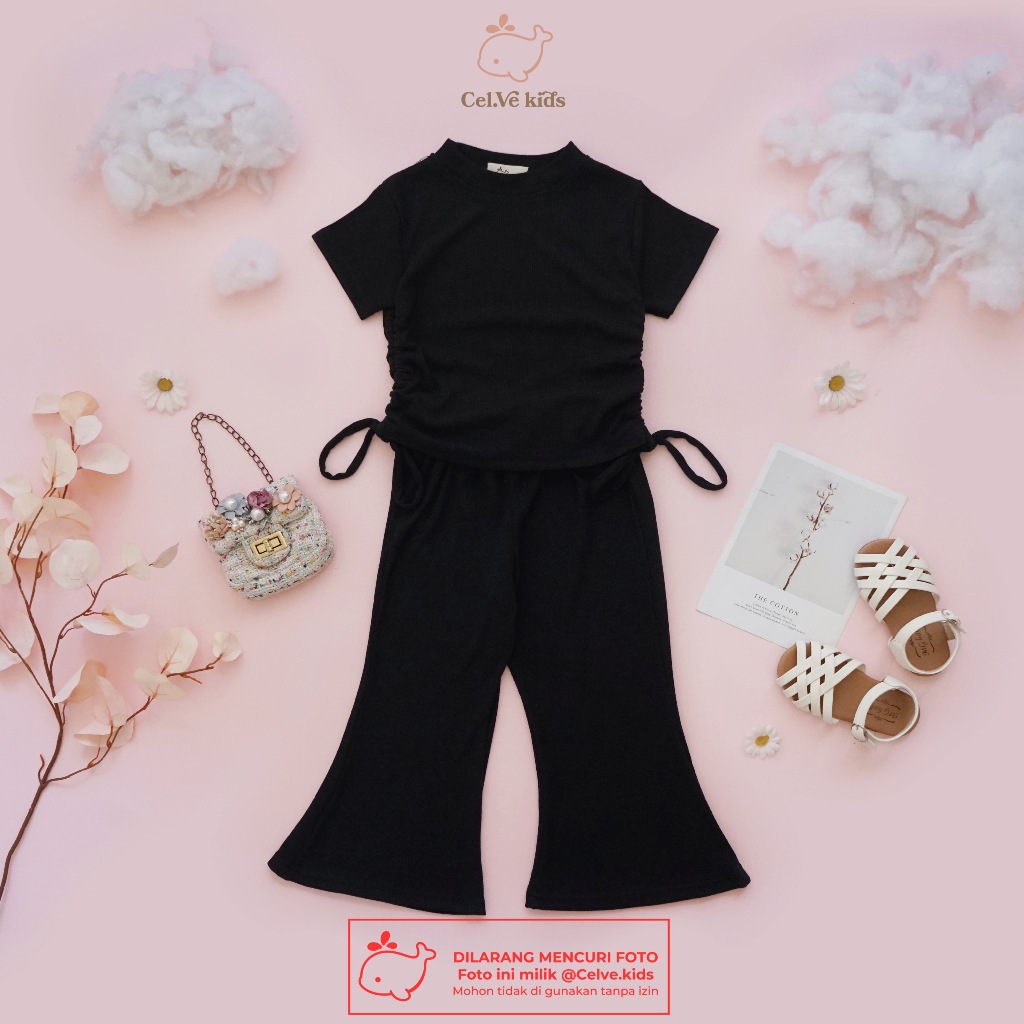 CELVEkids - Stelan Deana Set Baju celana Anak Perempuan Korean style Bahan knit usia 1-8th