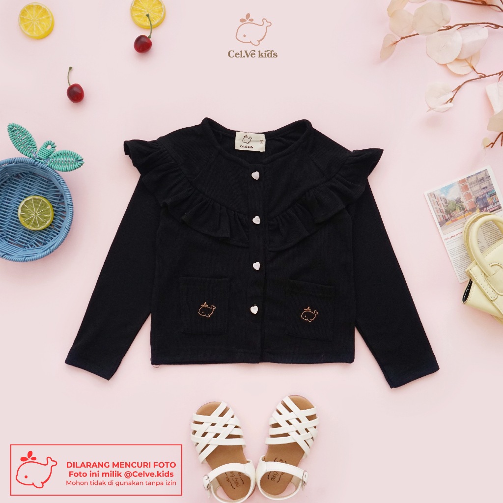 CELVEkids - Top Cardigan Winnie Atasan blouse Anak Perempuan Korean style Bahan knit usia 1-8th