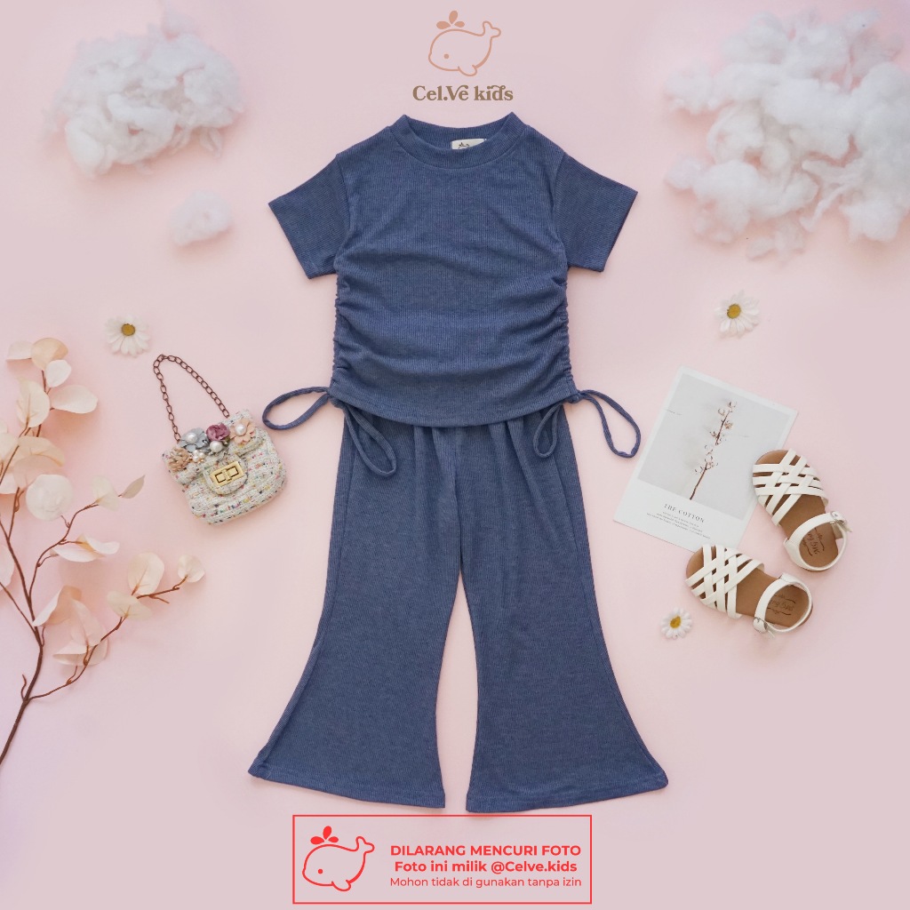 CELVEkids - Stelan Deana Set Baju celana Anak Perempuan Korean style Bahan knit usia 1-8th