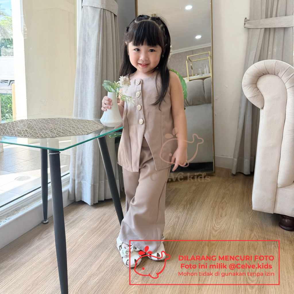 CELVEkids - Stelan Edwina Set Baju celana Anak Perempuan Korean style semiwool usia 1-8th