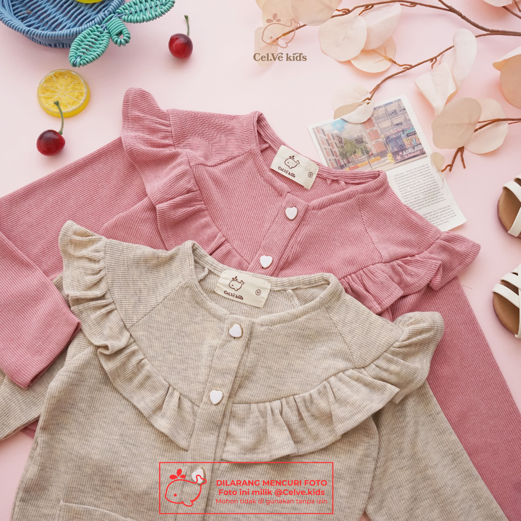 CELVEkids - Top Cardigan Winnie Atasan blouse Anak Perempuan Korean style Bahan knit usia 1-8th