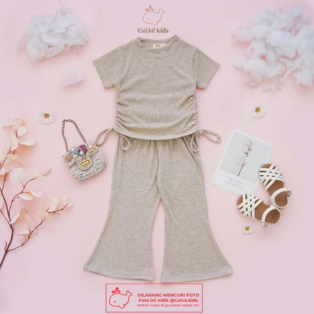 CELVEkids - Stelan Deana Set Baju celana Anak Perempuan Korean style Bahan knit usia 1-8th