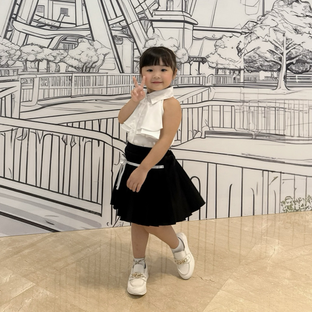 CELVEkids - Stelan Elyza Set Baju rok celana Anak Perempuan Korean style semiwool usia 1-8th