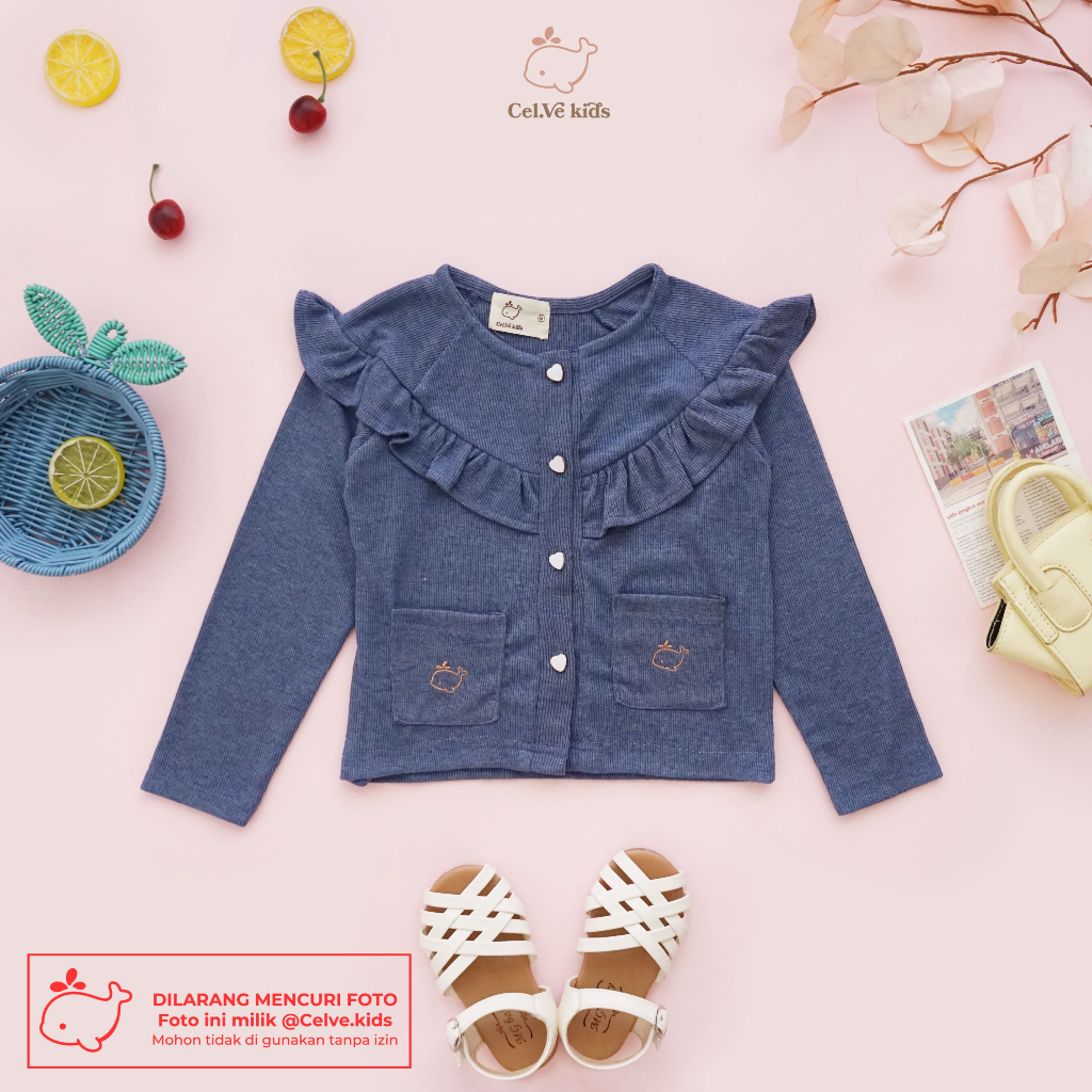 CELVEkids - Top Cardigan Winnie Atasan blouse Anak Perempuan Korean style Bahan knit usia 1-8th