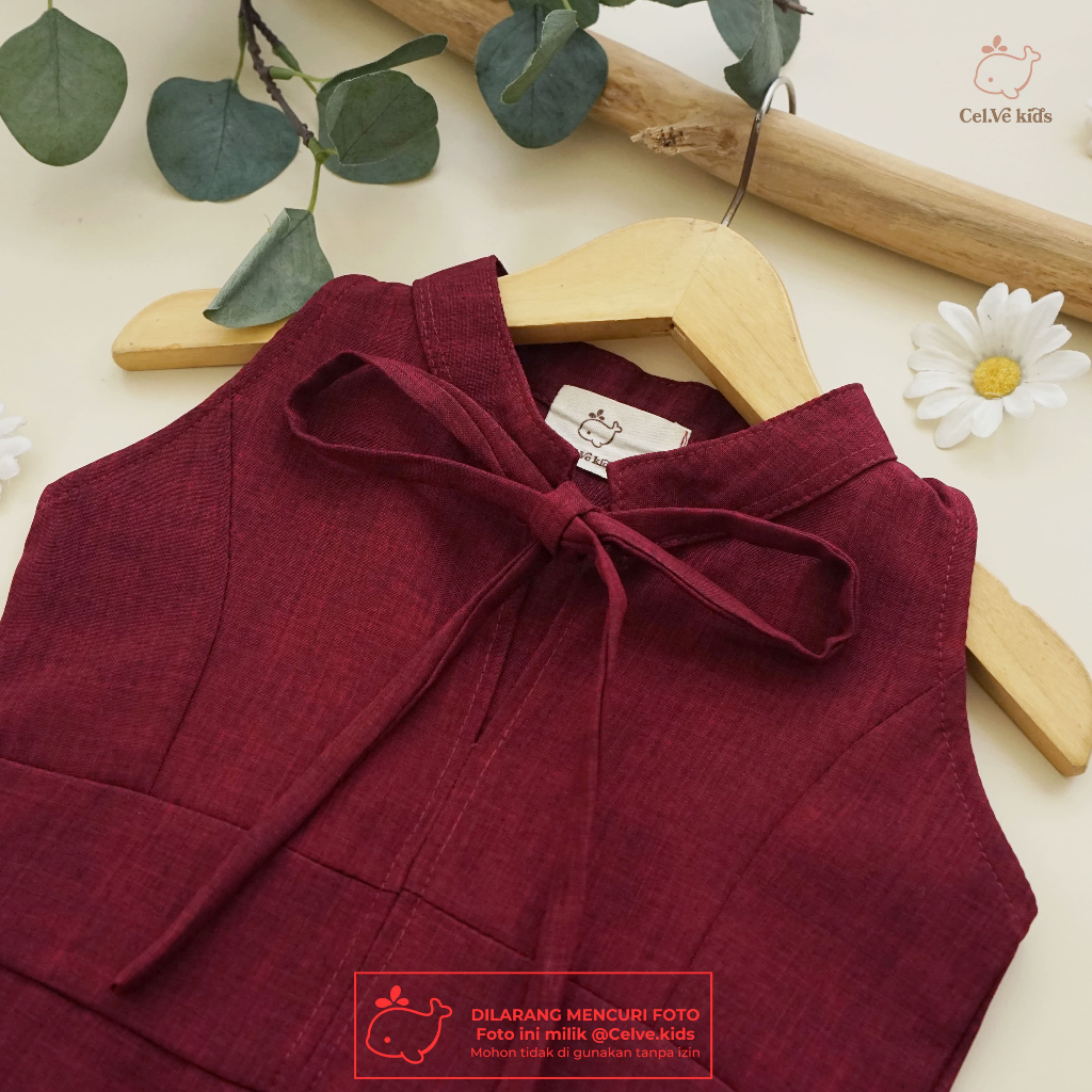 CELVEkids - Stelan Izzy Set Baju Celana Anak Perempuan Korean style Bahan Linen Premium usia 1-8th