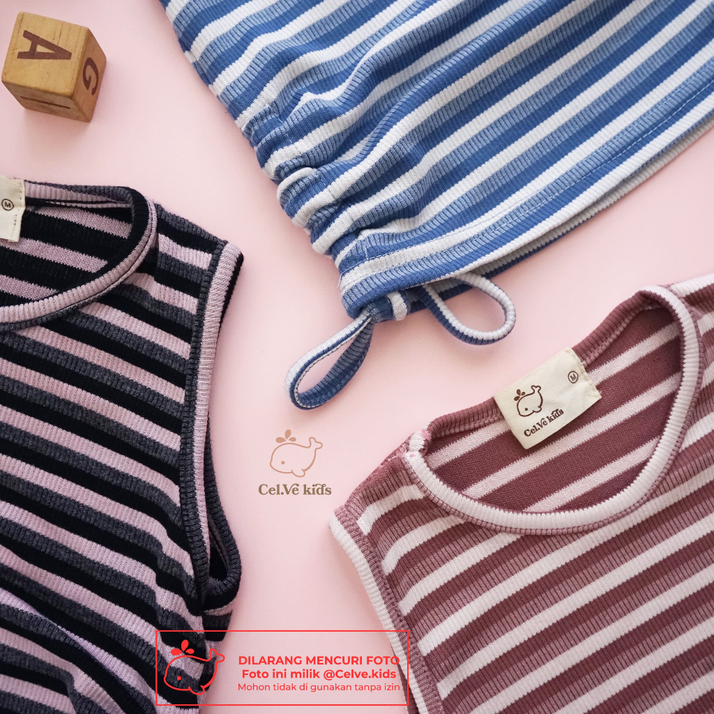 Celvekids - Top Yumi Atasan Anak Perempuan Korean Style Bahan Knit Usia 1-8th