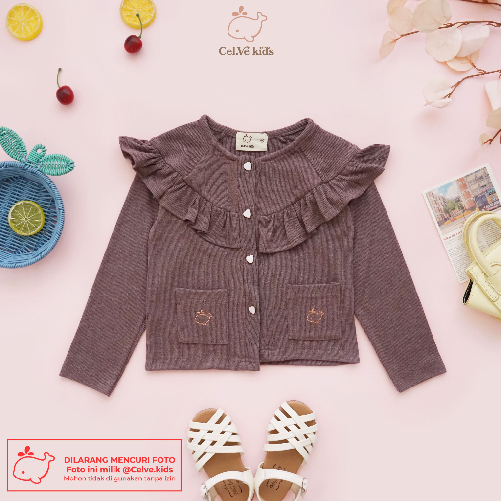 CELVEkids - Top Cardigan Winnie Atasan blouse Anak Perempuan Korean style Bahan knit usia 1-8th