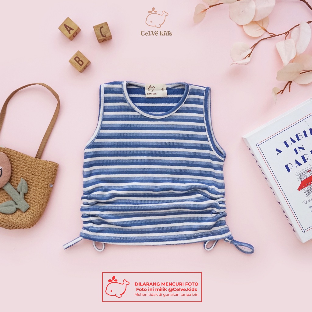 Celvekids - Top Yumi Atasan Anak Perempuan Korean Style Bahan Knit Usia 1-8th