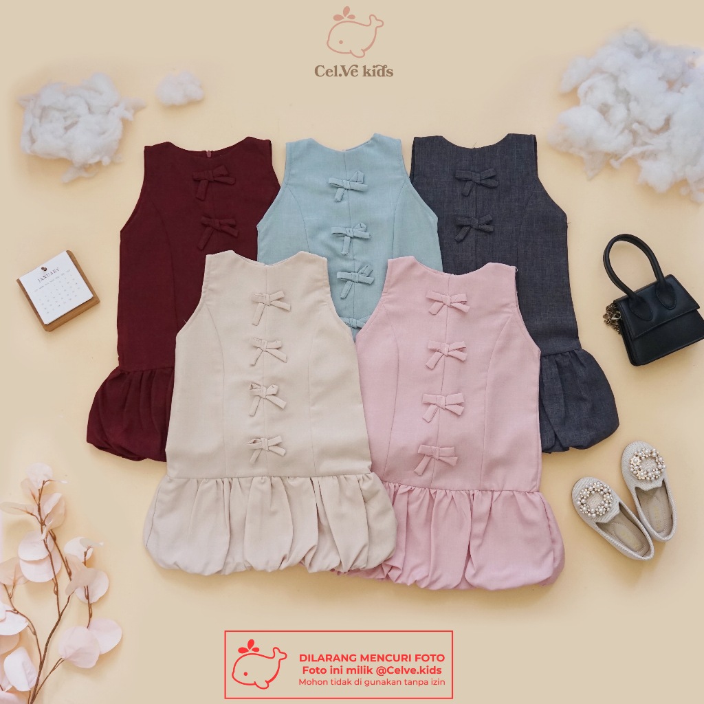 CELVEkids - Dress Darla Rok Anak Perempuan Korean style Bahan cotton twill usia 1-8th