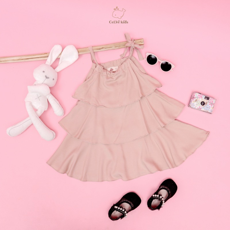CELVEkids - Riley Dress Baju Rok Anak Perempuan Korean style Bahan Twill Rayon usia 1-6th