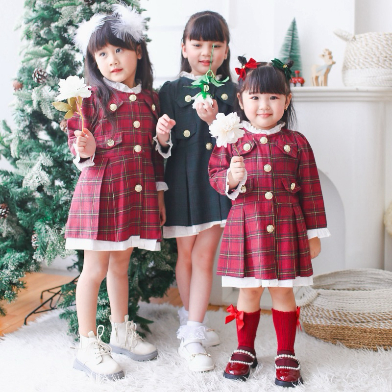 CELVEkids - Ferris Dress Baju Rok Anak Perempuan Korean style Bahan flanel usia 1-6th