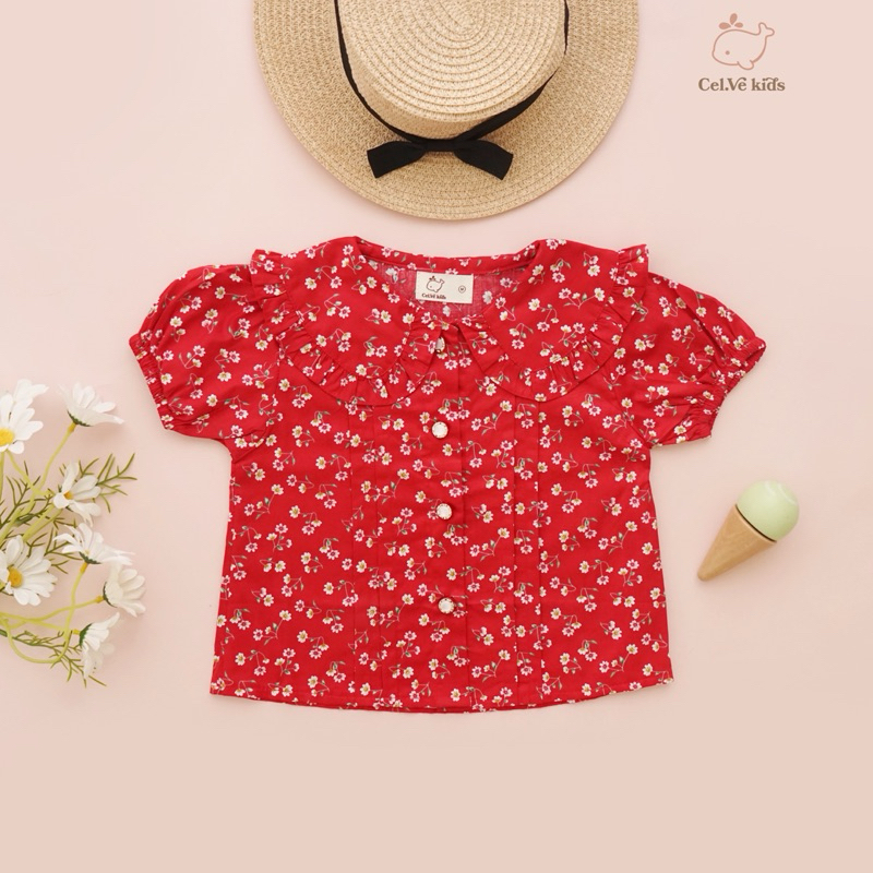 CELVEkids - Fiona Atasan Anak Perempuan Korean style Bahan Katun Jepang usia 1-6th