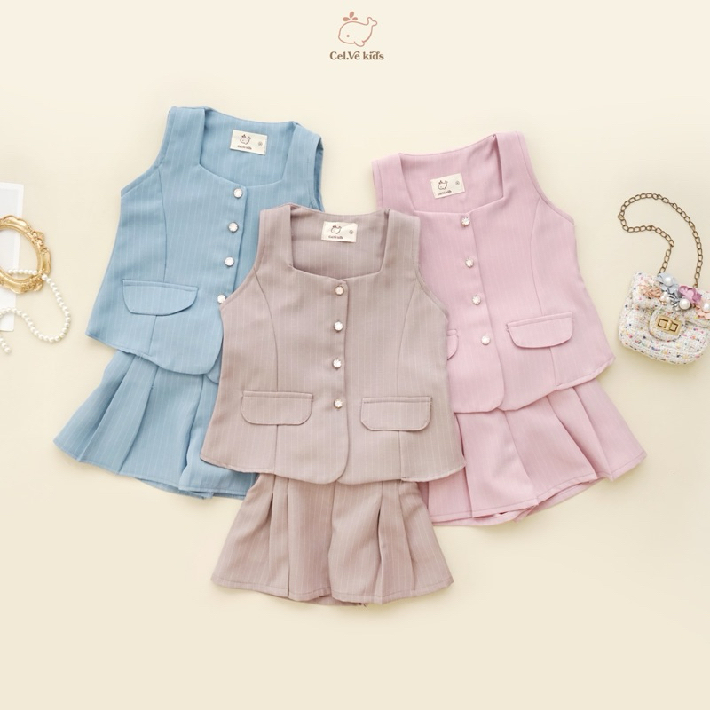 CELVEkids - Stelan Elise Set Baju celana Anak Perempuan Korean style semiwool usia 1-6th