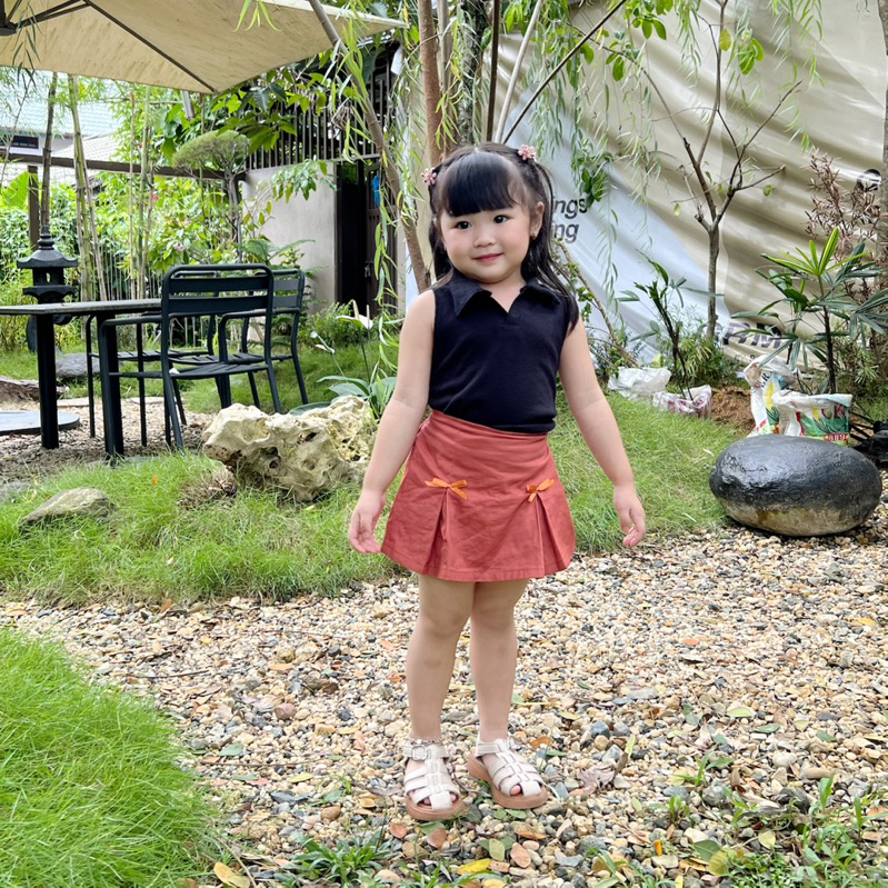 Celvekids - Top Galena Atasan One Shoulder Anak Perempuan Korean Style Bahan Knit Usia 1-6th+