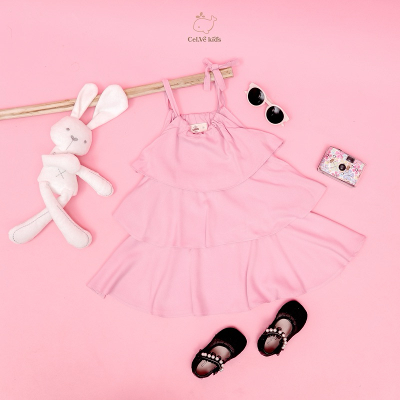 CELVEkids - Riley Dress Baju Rok Anak Perempuan Korean style Bahan Twill Rayon usia 1-6th