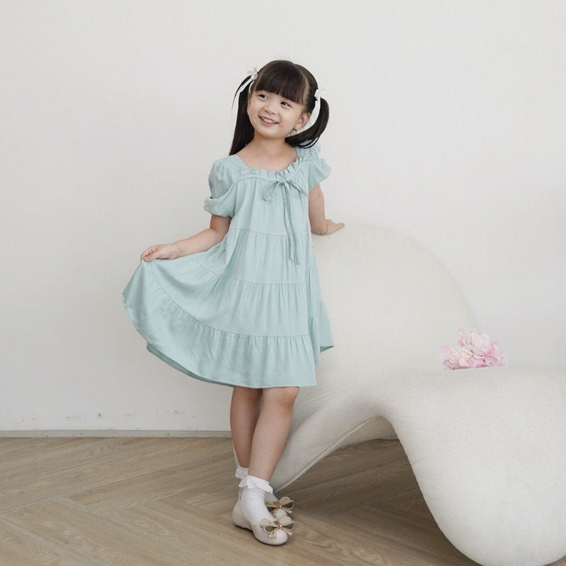 CELVEkids - Naomi Dress Baju Rok Anak Perempuan Korean style Bahan Twill Rayon usia 1-6th