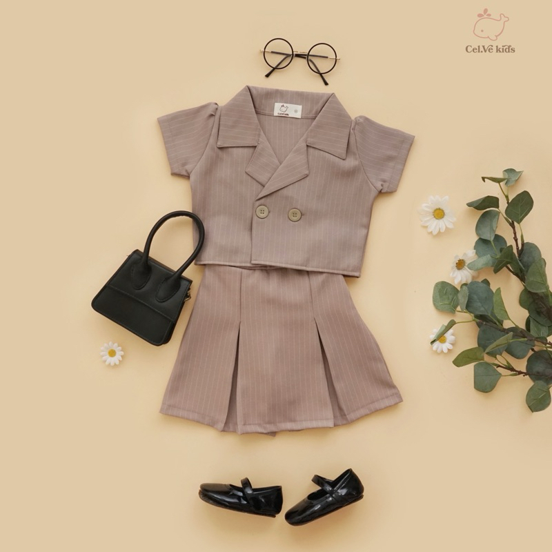 Celvekids - Stelan Lillian Set Baju Celana Anak Perempuan Korean Style Semiwool Usia 1-6th