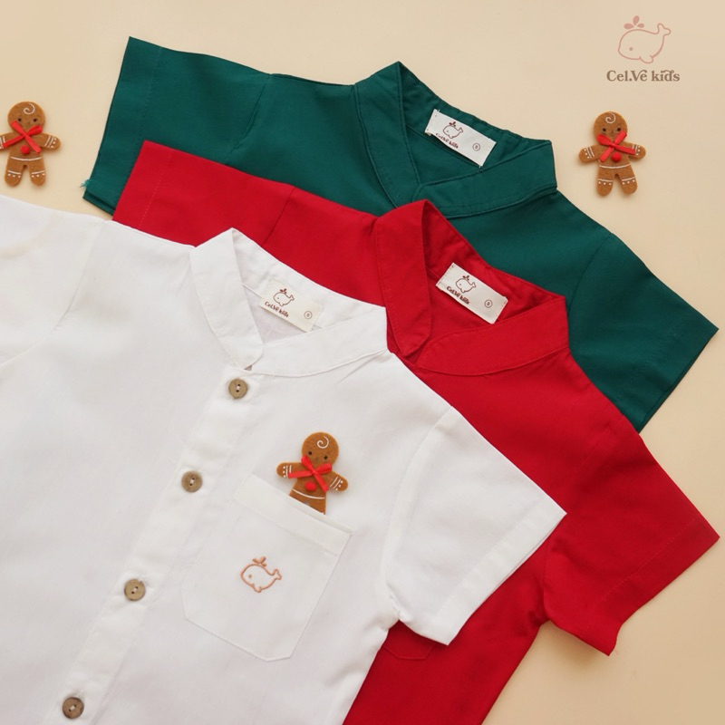 CELVEkids -  Charlton Kemeja atasan Anak laki-laki Korean style Bahan cotton usia 1-6th