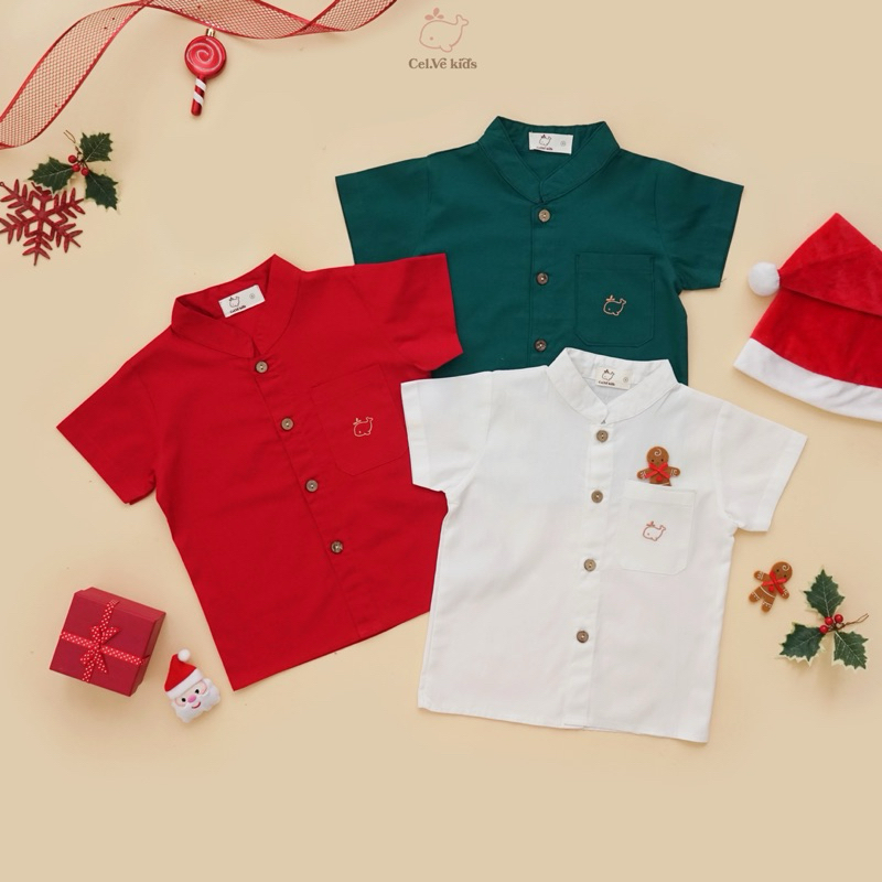 CELVEkids -  Charlton Kemeja atasan Anak laki-laki Korean style Bahan cotton usia 1-6th