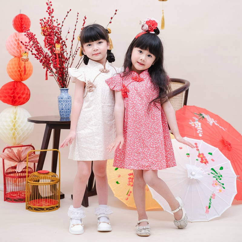 CELVEkids - LIN JIN Dress CNY Rok Anak Perempuan Korean style Bahan cotton usia 1-6th