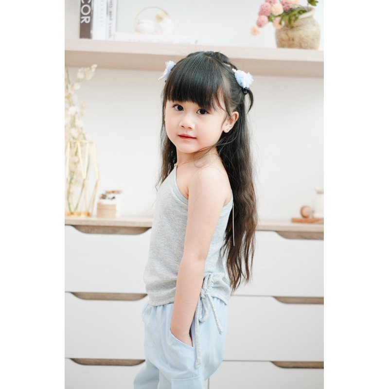 Celvekids - Top Elsa Atasan One Shoulder Anak Perempuan Korean Style Bahan Knit Usia 1-6th+