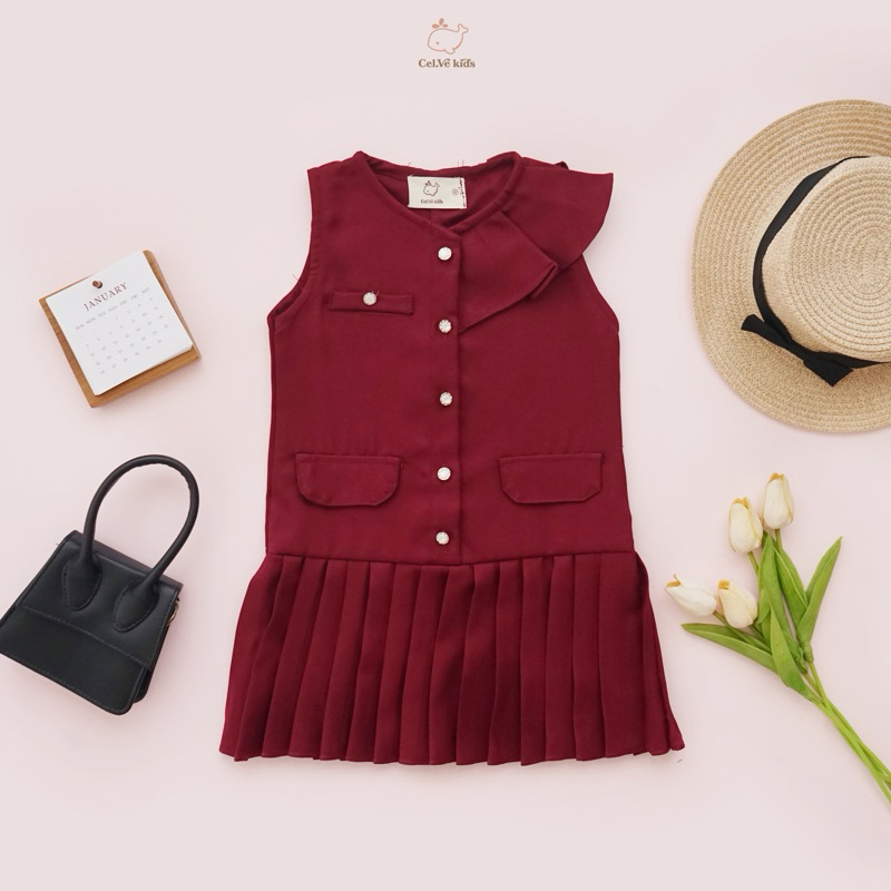 CELVEkids - Monalissa Dress Baju Anak Perempuan Korean style semiwool usia 1-6th