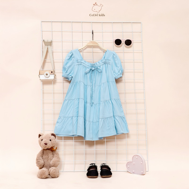 CELVEkids - Naomi Dress Baju Rok Anak Perempuan Korean style Bahan Twill Rayon usia 1-6th