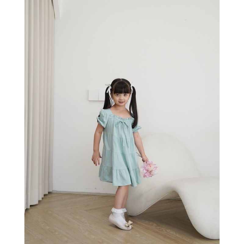 CELVEkids - Naomi Dress Baju Rok Anak Perempuan Korean style Bahan Twill Rayon usia 1-6th