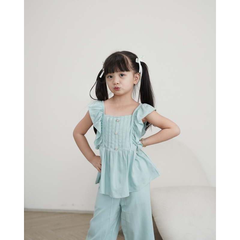 CELVEkids - Stelan Emma Set Baju Rok Anak Perempuan Korean style Bahan rayon twill usia 1-6th