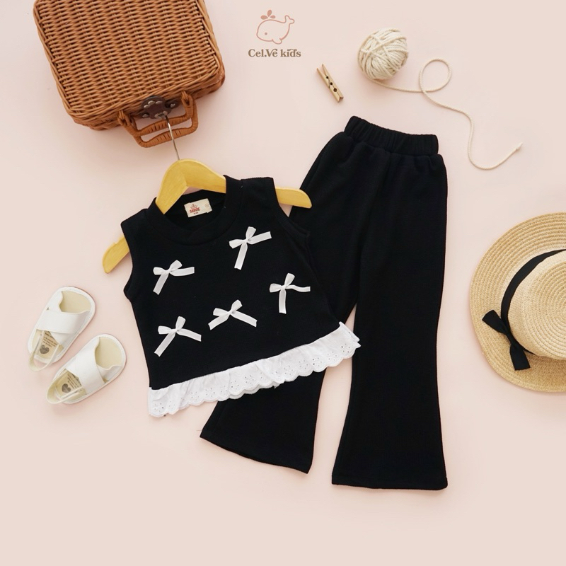 CELVEkids - Stelan Claire Set Baju celana Anak Perempuan Korean style Bahan knit usia 1-6th