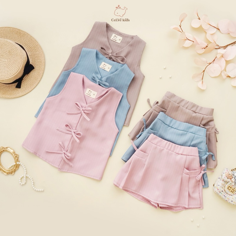 CELVEkids - Stelan Joanna Set Baju Rok Anak Perempuan Korean style semiwool usia 1-6th