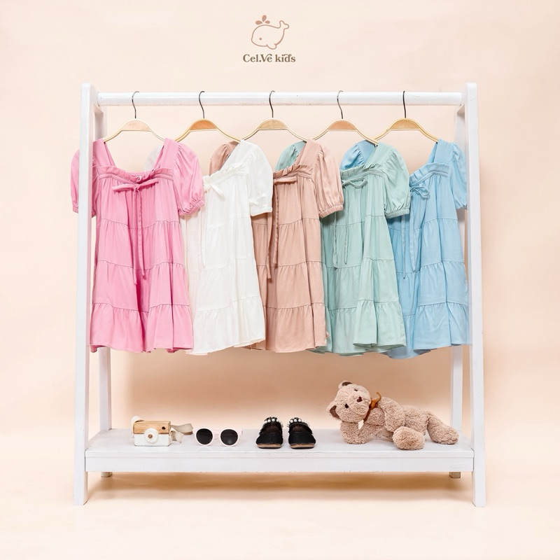 CELVEkids - Naomi Dress Baju Rok Anak Perempuan Korean style Bahan Twill Rayon usia 1-6th