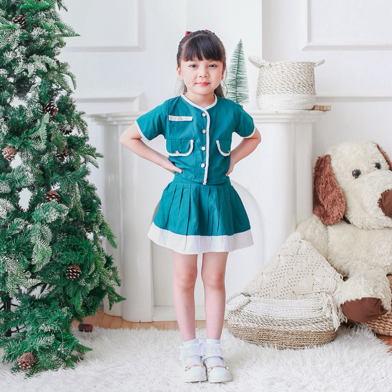 CELVEkids - Stelan Alecia Set Baju celana Anak Perempuan Korean style Bahan cotton usia 1-6tha