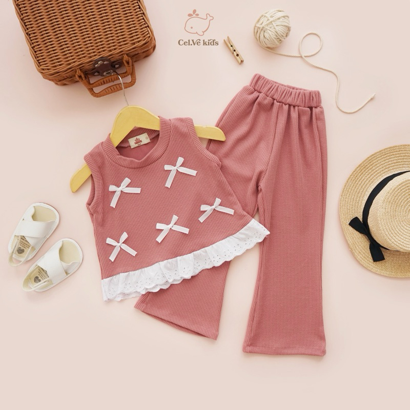 CELVEkids - Stelan Claire Set Baju celana Anak Perempuan Korean style Bahan knit usia 1-6th