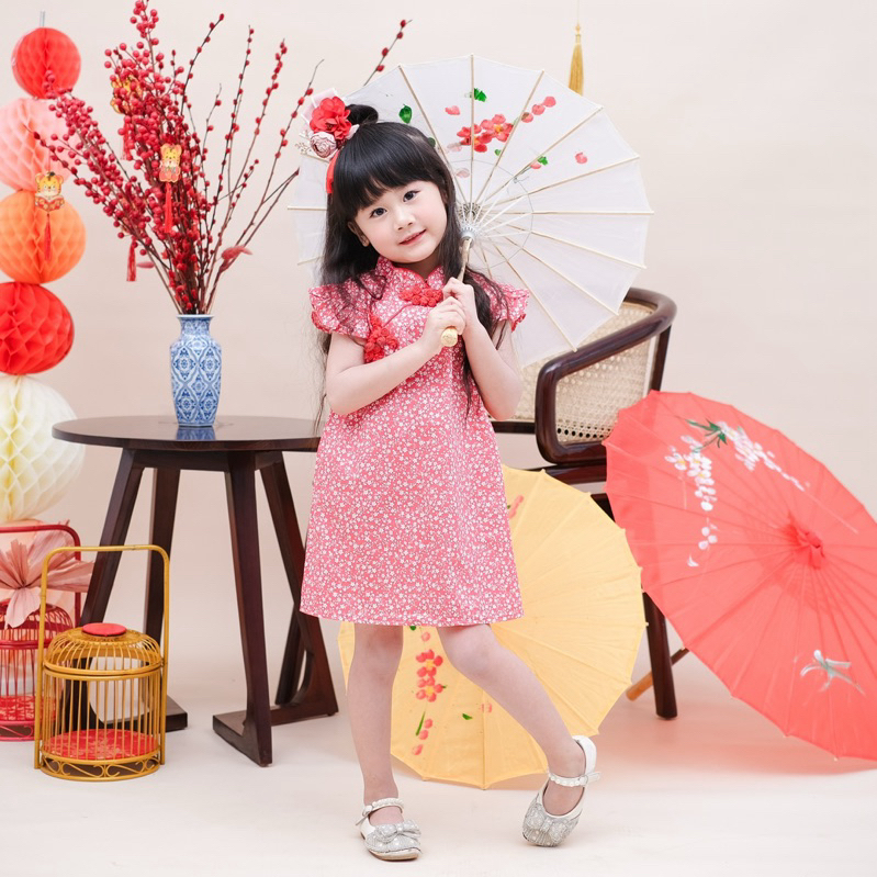 CELVEkids - LIN JIN Dress CNY Rok Anak Perempuan Korean style Bahan cotton usia 1-6th