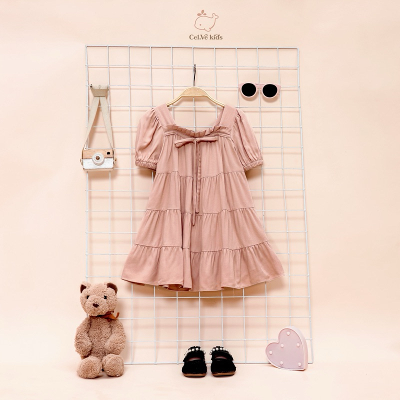 CELVEkids - Naomi Dress Baju Rok Anak Perempuan Korean style Bahan Twill Rayon usia 1-6th