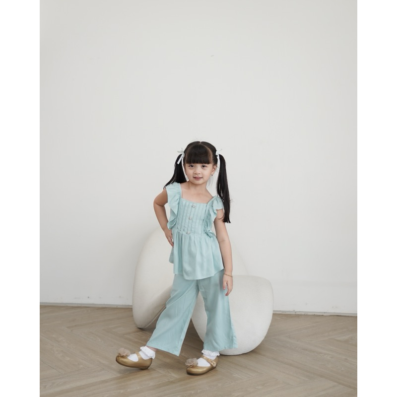 CELVEkids - Stelan Emma Set Baju Rok Anak Perempuan Korean style Bahan rayon twill usia 1-6th