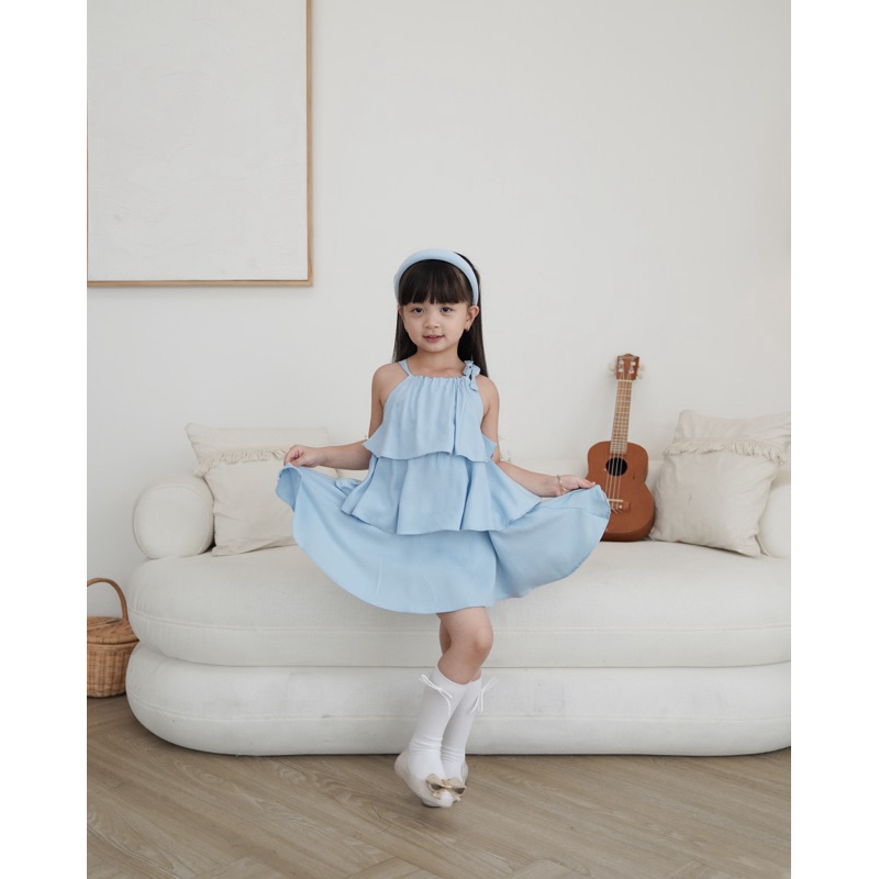 CELVEkids - Riley Dress Baju Rok Anak Perempuan Korean style Bahan Twill Rayon usia 1-6th