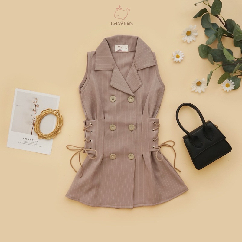 CELVEkids - Elleanor Dress Anak Perempuan Korean style semiwool usia 1-6th