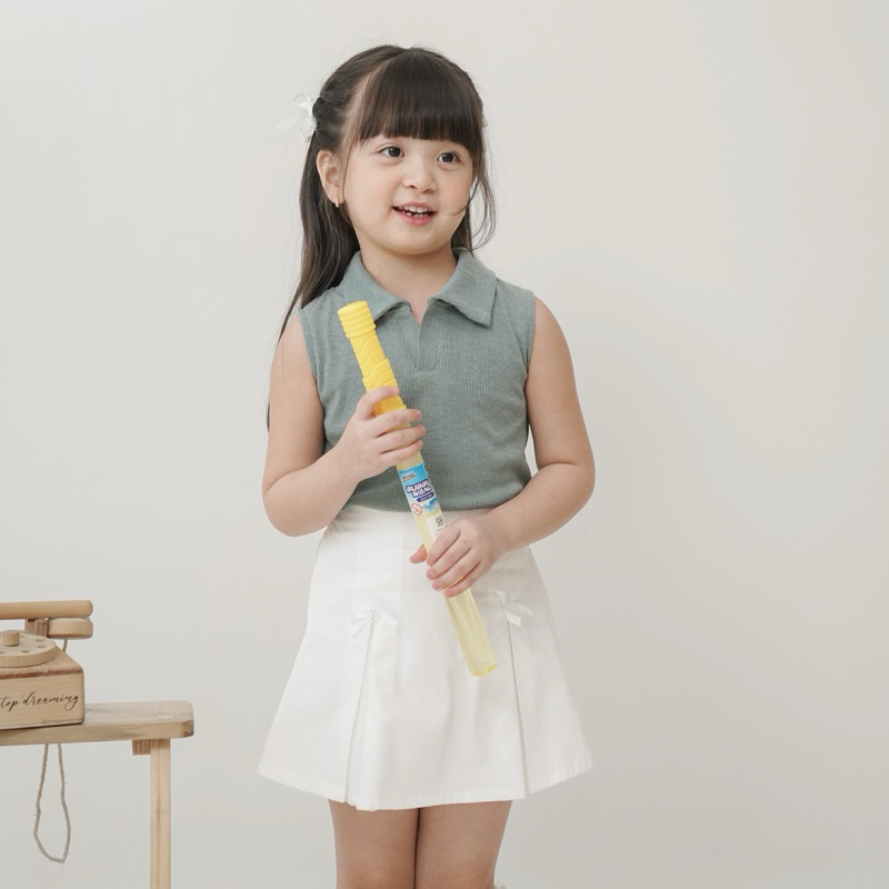 Celvekids - Top Galena Atasan One Shoulder Anak Perempuan Korean Style Bahan Knit Usia 1-6th+