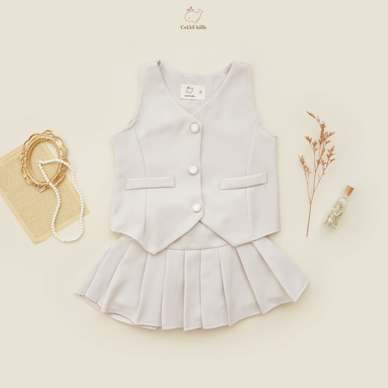 CELVEkids - Stelan Jolene Set Baju rok celana Anak Perempuan Korean style semiwool usia 1-12th