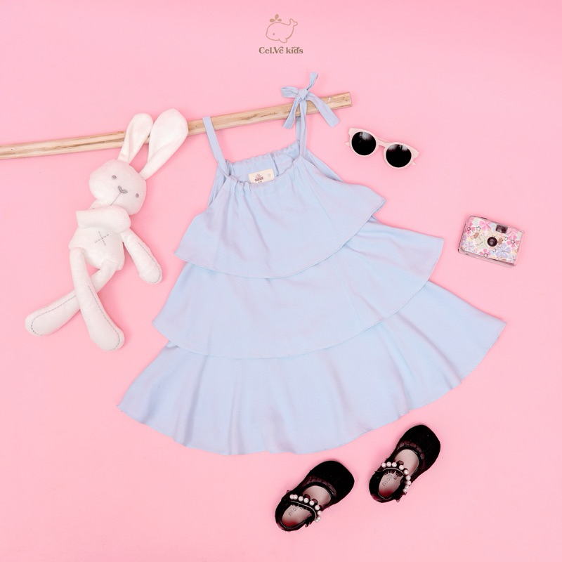 CELVEkids - Riley Dress Baju Rok Anak Perempuan Korean style Bahan Twill Rayon usia 1-6th