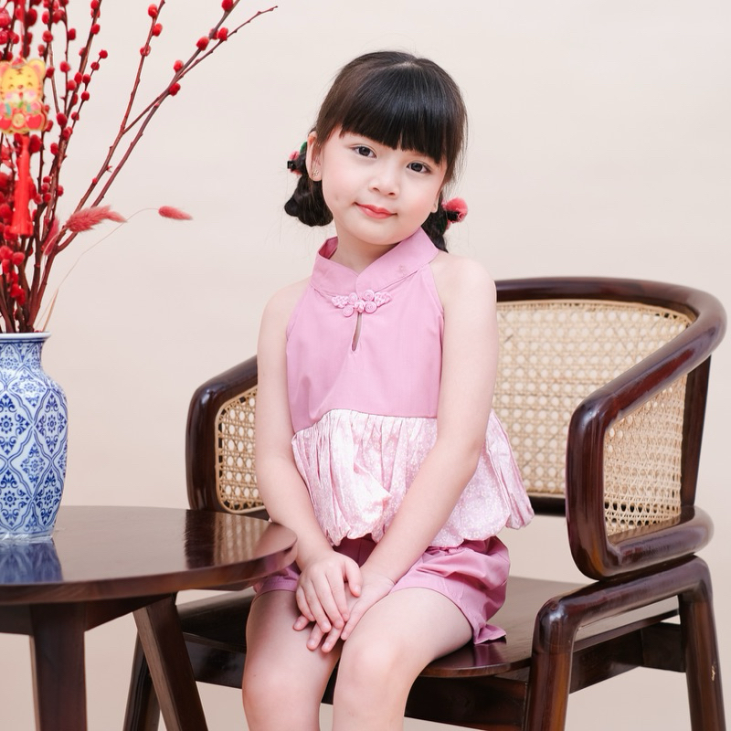 CELVEkids - Stelan Shu Ye set CNY Celana Anak Perempuan Korean style Bahan cotton usia 1-6th