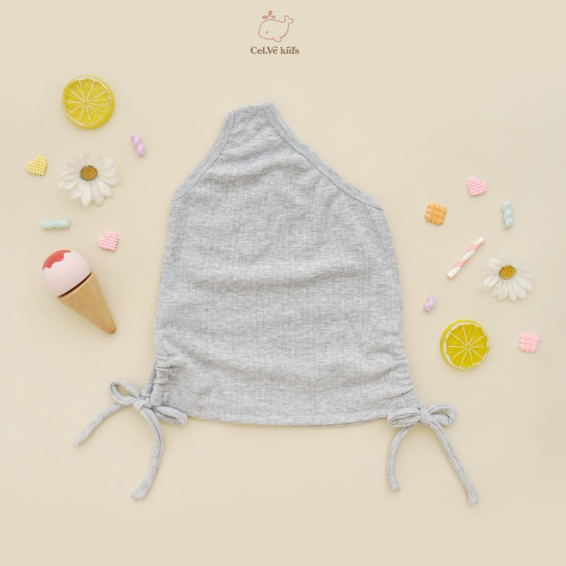 Celvekids - Top Elsa Atasan One Shoulder Anak Perempuan Korean Style Bahan Knit Usia 1-6th+