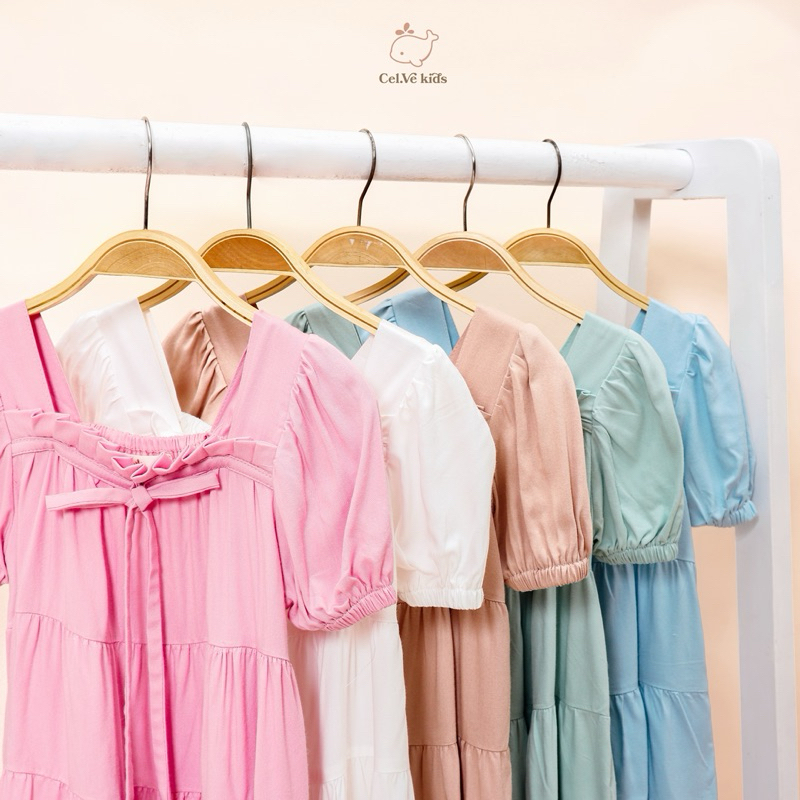 CELVEkids - Naomi Dress Baju Rok Anak Perempuan Korean style Bahan Twill Rayon usia 1-6th
