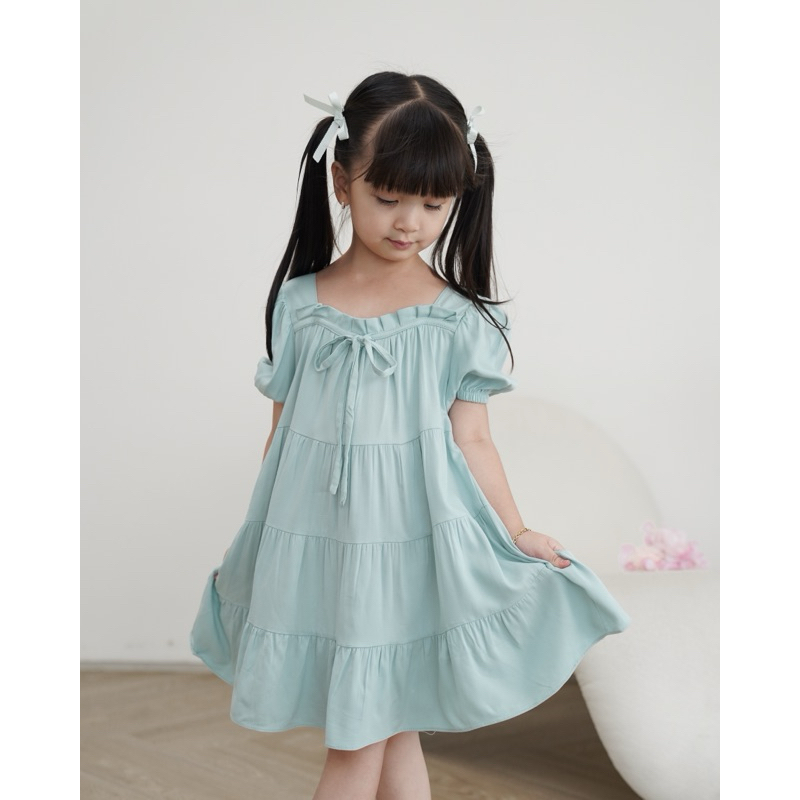 CELVEkids - Naomi Dress Baju Rok Anak Perempuan Korean style Bahan Twill Rayon usia 1-6th