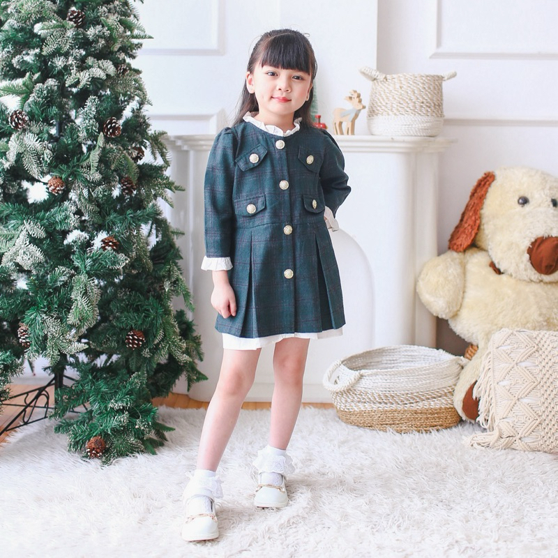 CELVEkids - Ferris Dress Baju Rok Anak Perempuan Korean style Bahan flanel usia 1-6th