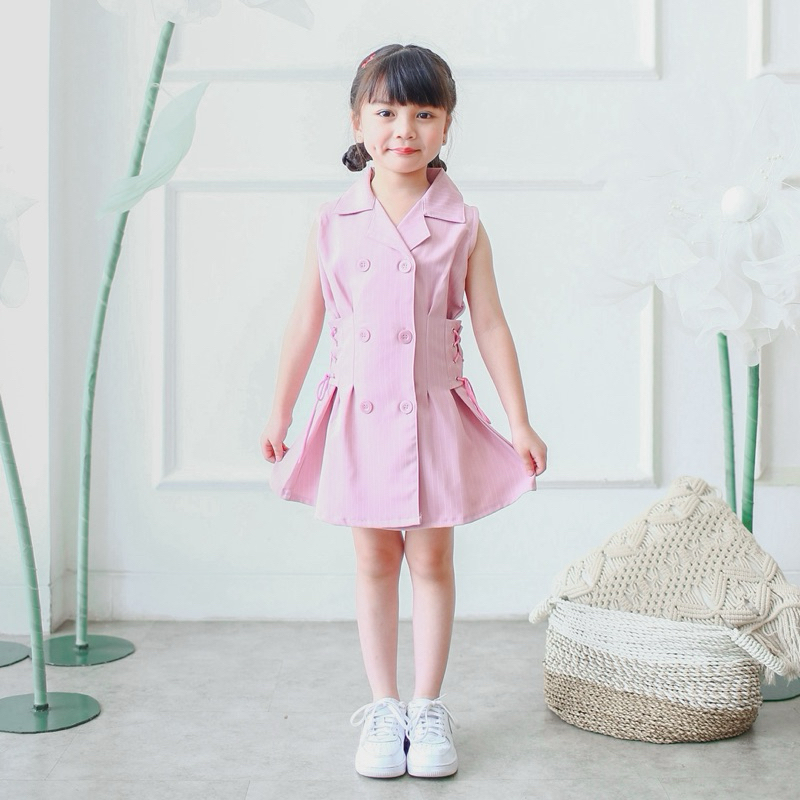 CELVEkids - Elleanor Dress Anak Perempuan Korean style semiwool usia 1-6th